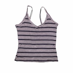 Black white and grey v-neck tank top.